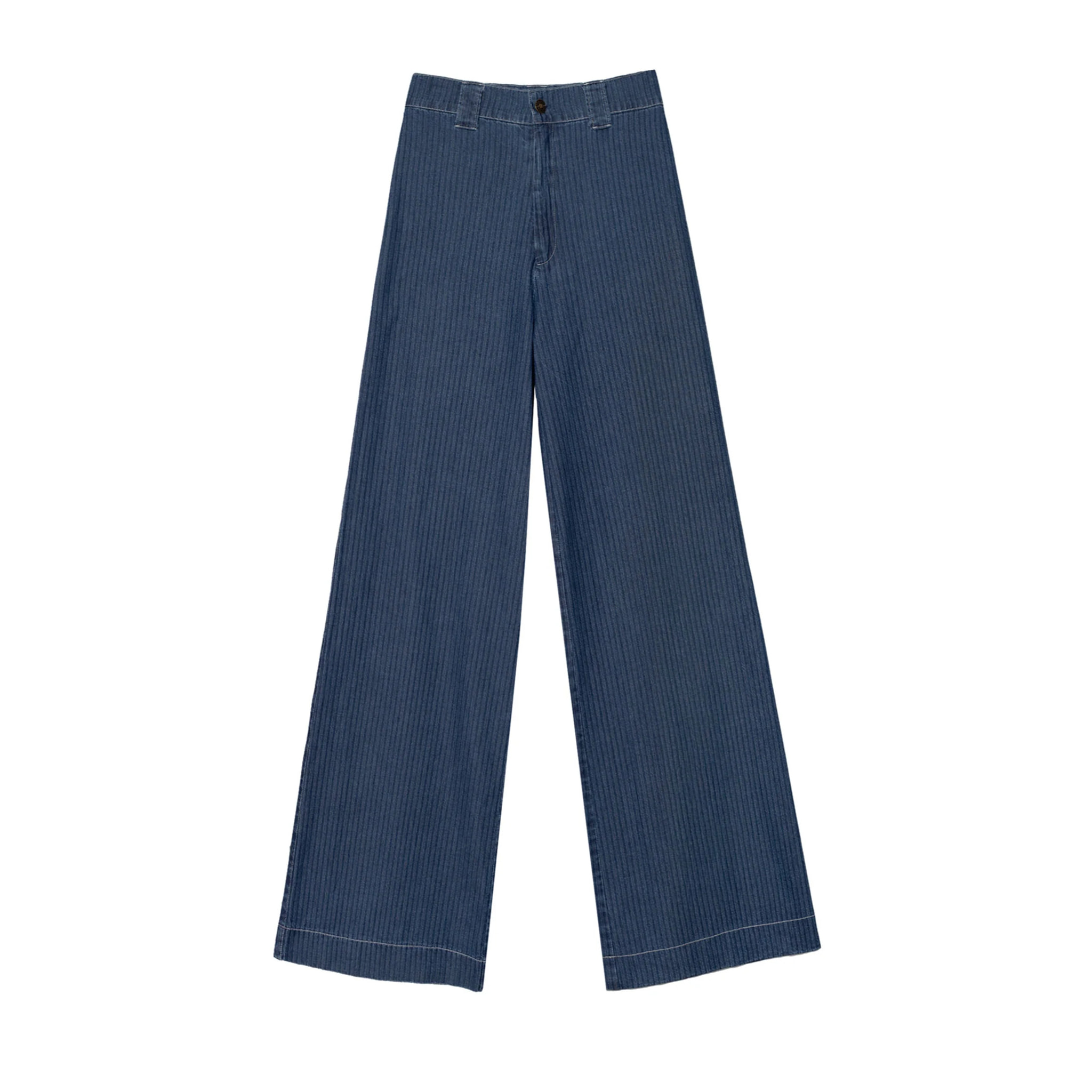 Jeans de mujer de campana con rayas diplomáticas