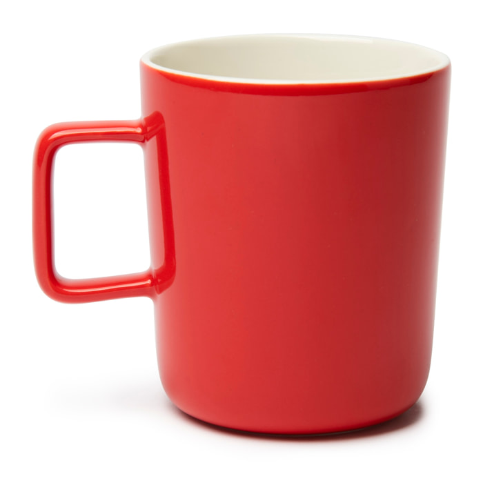 Set 4 Mug Excelsa – Nordic Trendy, Porcellana Rosso