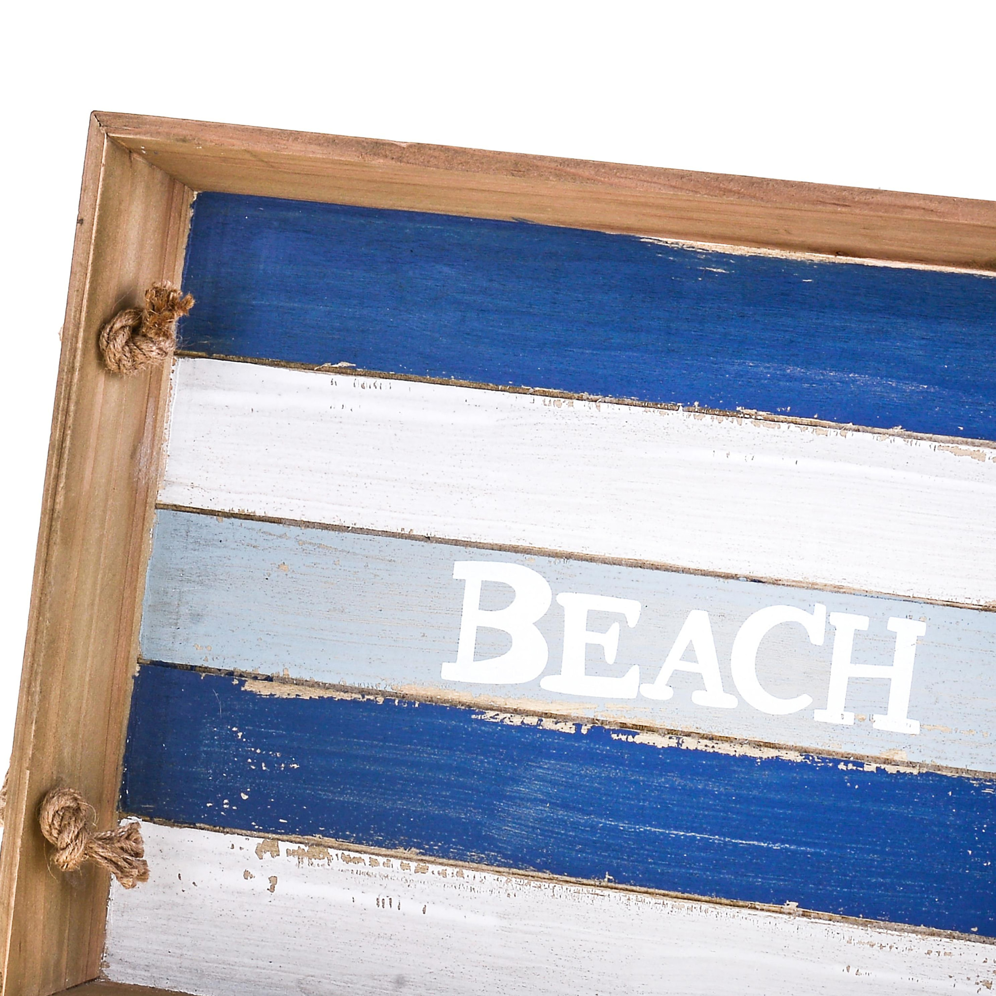 Set Di 2 Vassoi "Beach". Altezza 44 Cm - Pezzi 1 - 44X5,5X31,5cm - Colore: Blu - Bianchi Dino - Marina, Decori Tema Marino