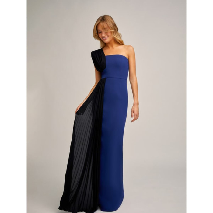 VESTIDO VICTORIA CALEDONIA AZUL NEGRO