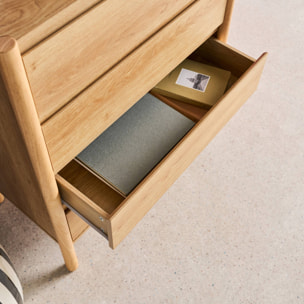 Commode décor bois 4 tiroirs naturel 80cm - 80 x 40 x 98 cm - Harmony
