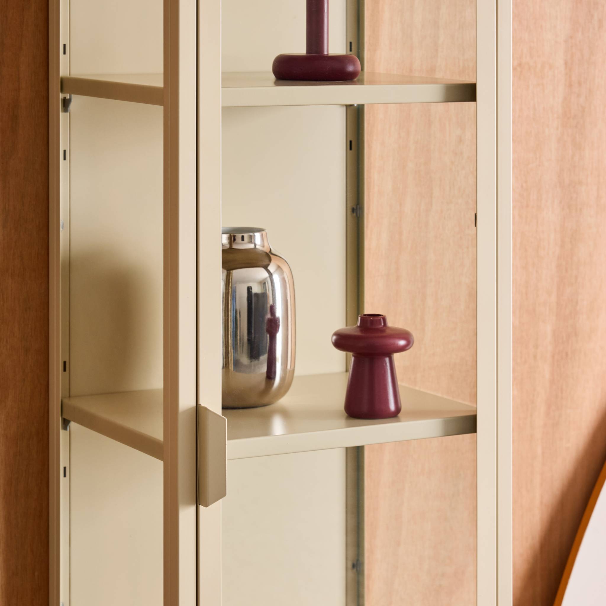 Buffet de rangement acier et verre trempé 1 porte 160cm ARKANSAS