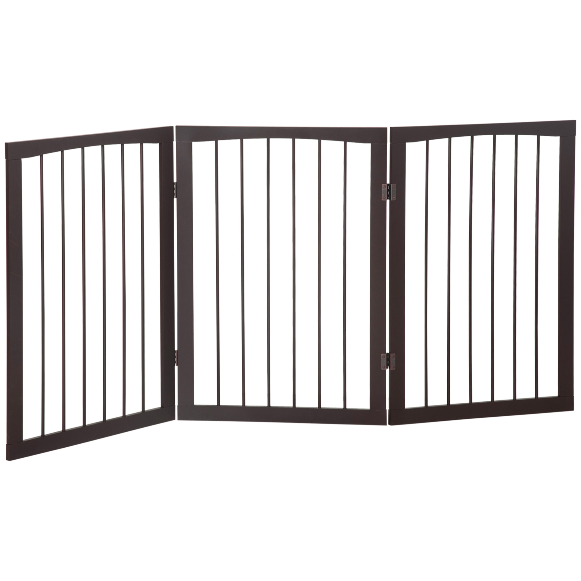 Barrera de Seguridad Plegable Perros Pequeños 160x76 cm para Puertas Café Oscuro