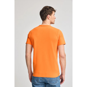 Camiseta naranja garment dye con detalle Polo Club