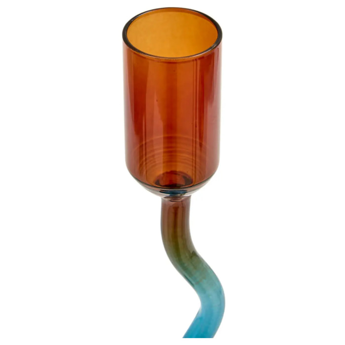 Bougeoir Homy H.20cm Bleu
