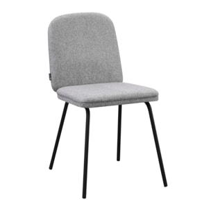 Set 2 sedie moderne in tessuto grigio chiaro con gambe in metallo - Karen