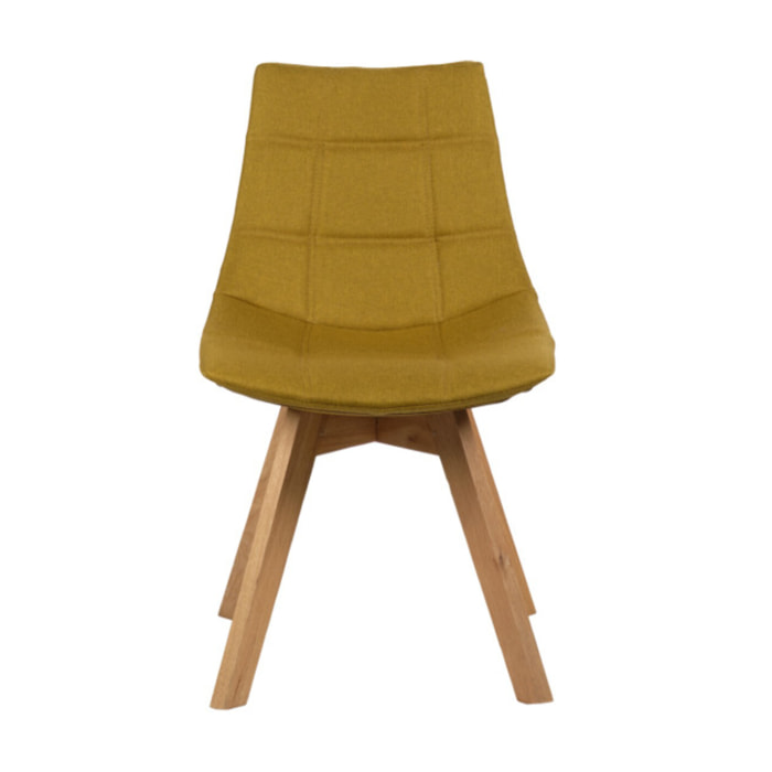 Chaise en tissu dossier avec piétement en bois massif - DEB