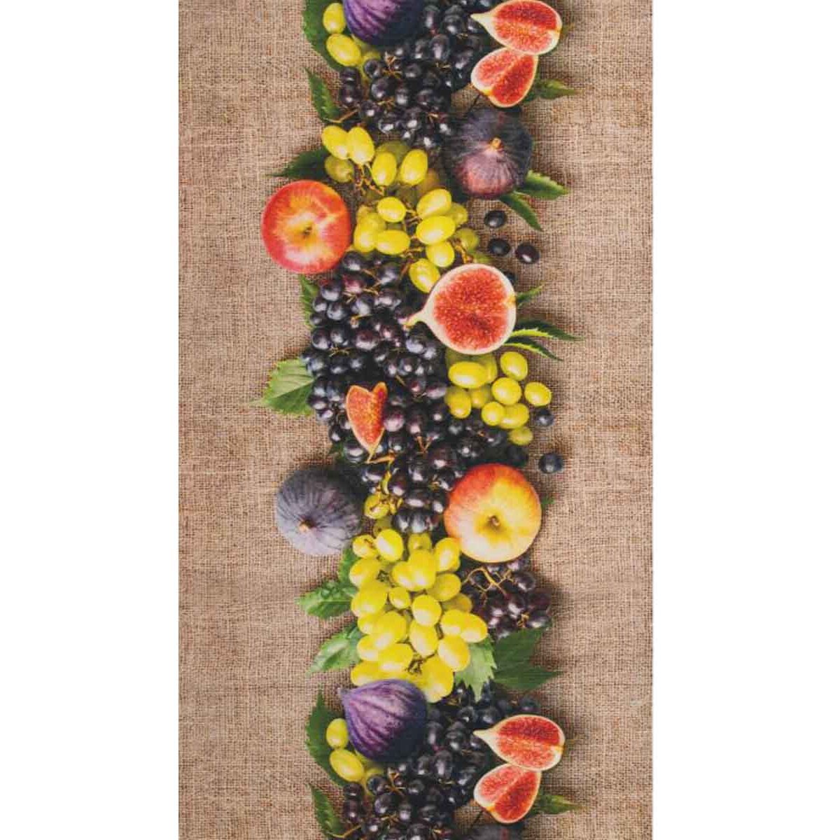 Tappeto EMOZIONI FICHI E UVA moderno frutta tavola mediterraneo lavabile antiscivolo passatoia multiuso bagno cucina ingresso