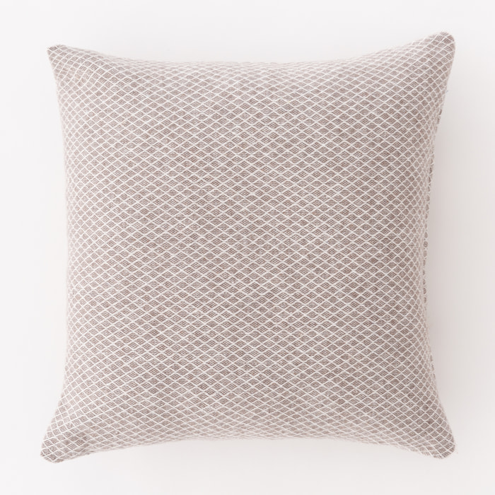 Housse de coussin en coton tissé beige 50x50 cm