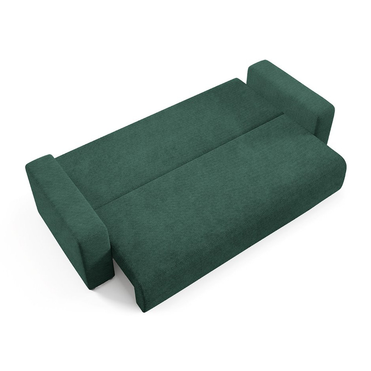 GLORIA - Canapé droit convertible 3 places en tissu vert