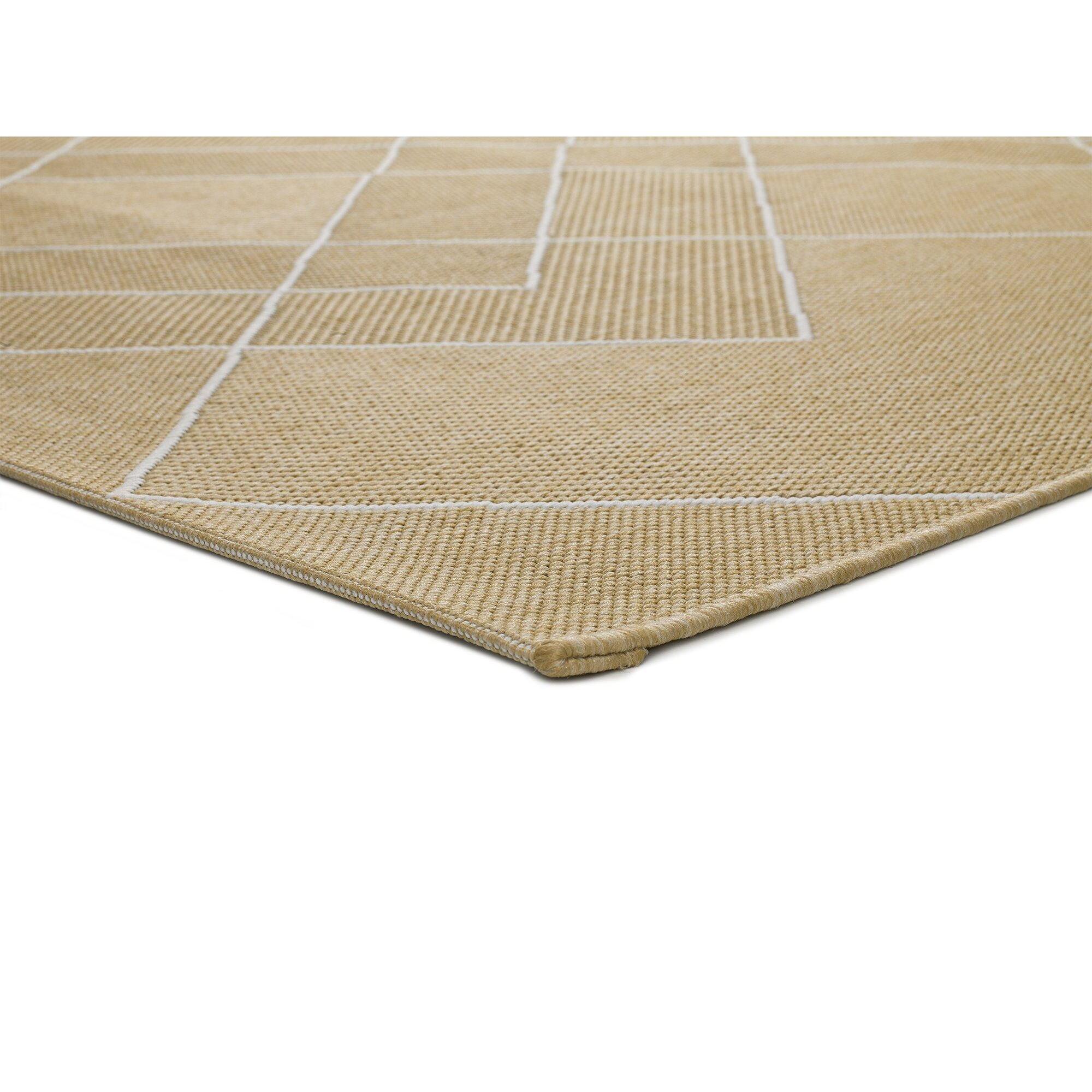 Alfombra de exterior-interior Hibis mostaza, varias medidas disponibles