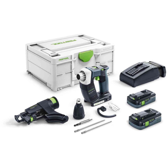 Visseuse sans fil pour plaquiste DURADRIVE DWC 18-4500 HPC 4,0 I-Plus - FESTOOL - avec 2 Batteries 18V 4.0 Ah, chargeur - accessoires - SYSTAINER - 576502