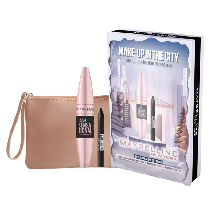 Confezione Regalo Natale Make Up in The City con Mascara Lash Sensational + Mini Matita Occhi + Pochette