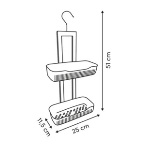 Etagère de douche Natureo 2 niveaux bois et blanc