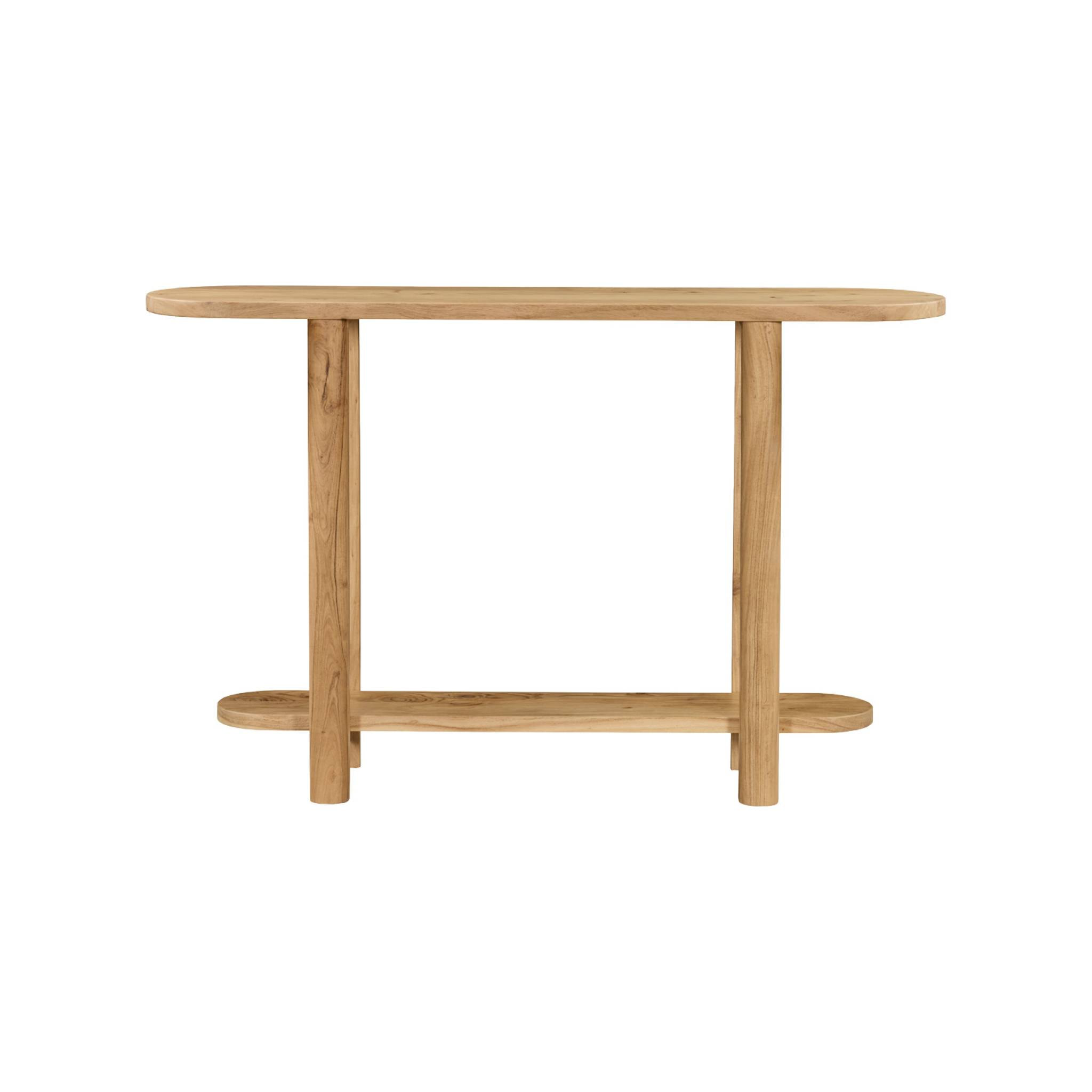Console ovale bois d'acacia 2 niveaux SANA