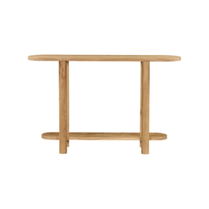 Console ovale bois d'acacia 2 niveaux SANA