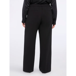 Fiorella Rubino - Pantaloni Wide Leg con zip decorative - Nero