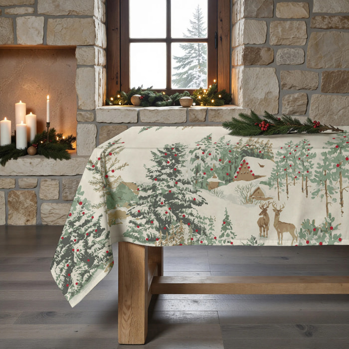 Nappe Anti-tâches Toucher du Tissu Christmas Ciervo