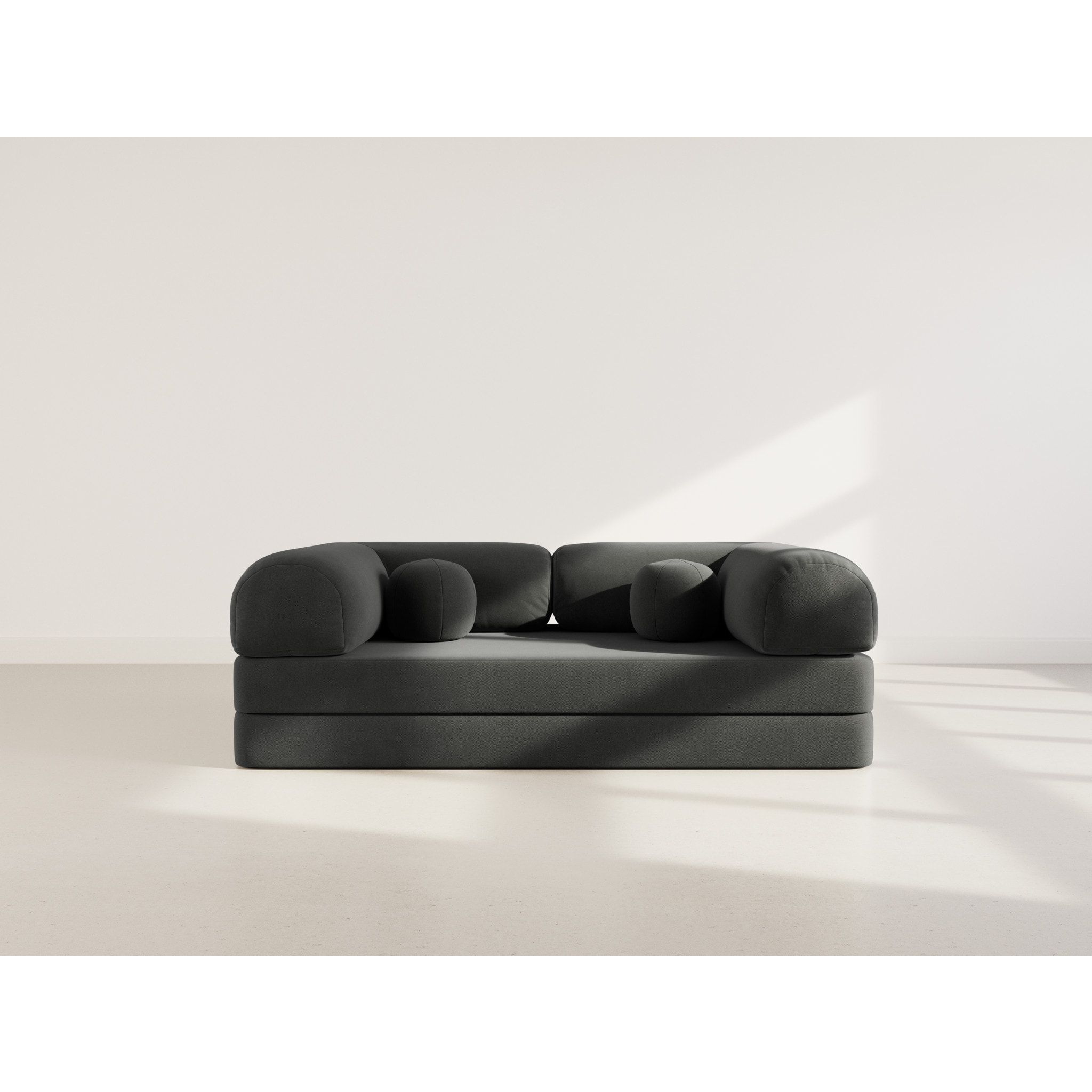 Nebula - Canapé 3 places convertible en velours texturé - Gris