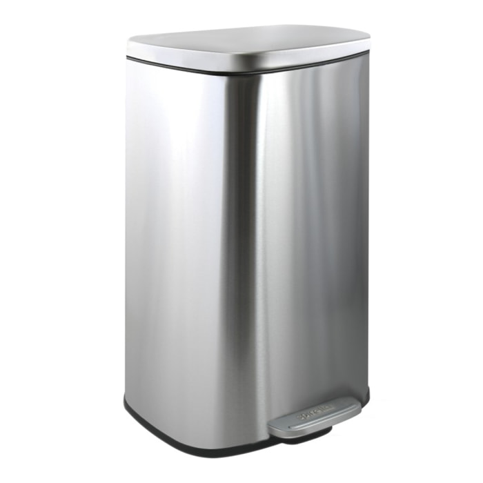 Poubelle à pédale de cuisine Inox AKIRA 30L Brossé Spirella