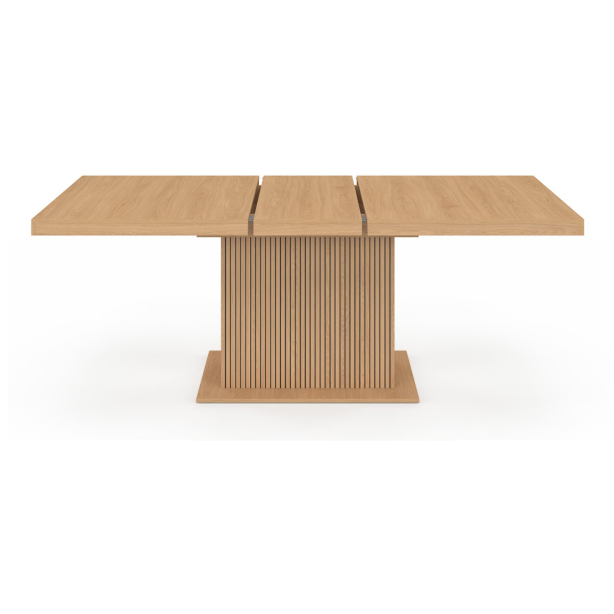 Table à manger extensible Faustine bois et pied lattes avec rangement 160-200cm