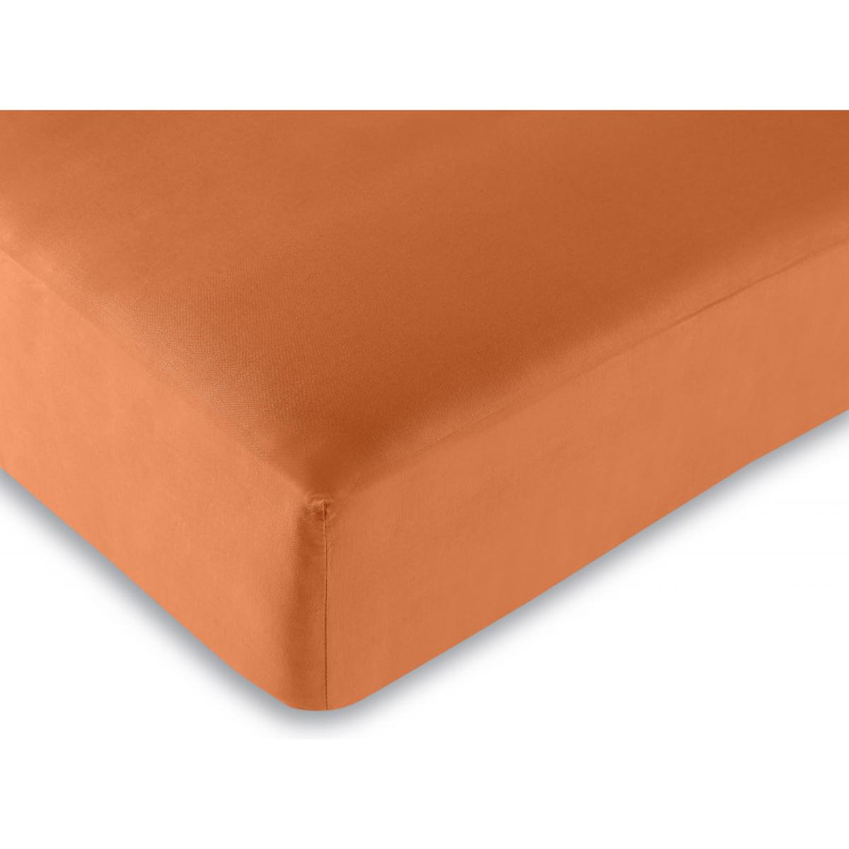 Drap housse Orange / 100% coton / 57 fils/cm²