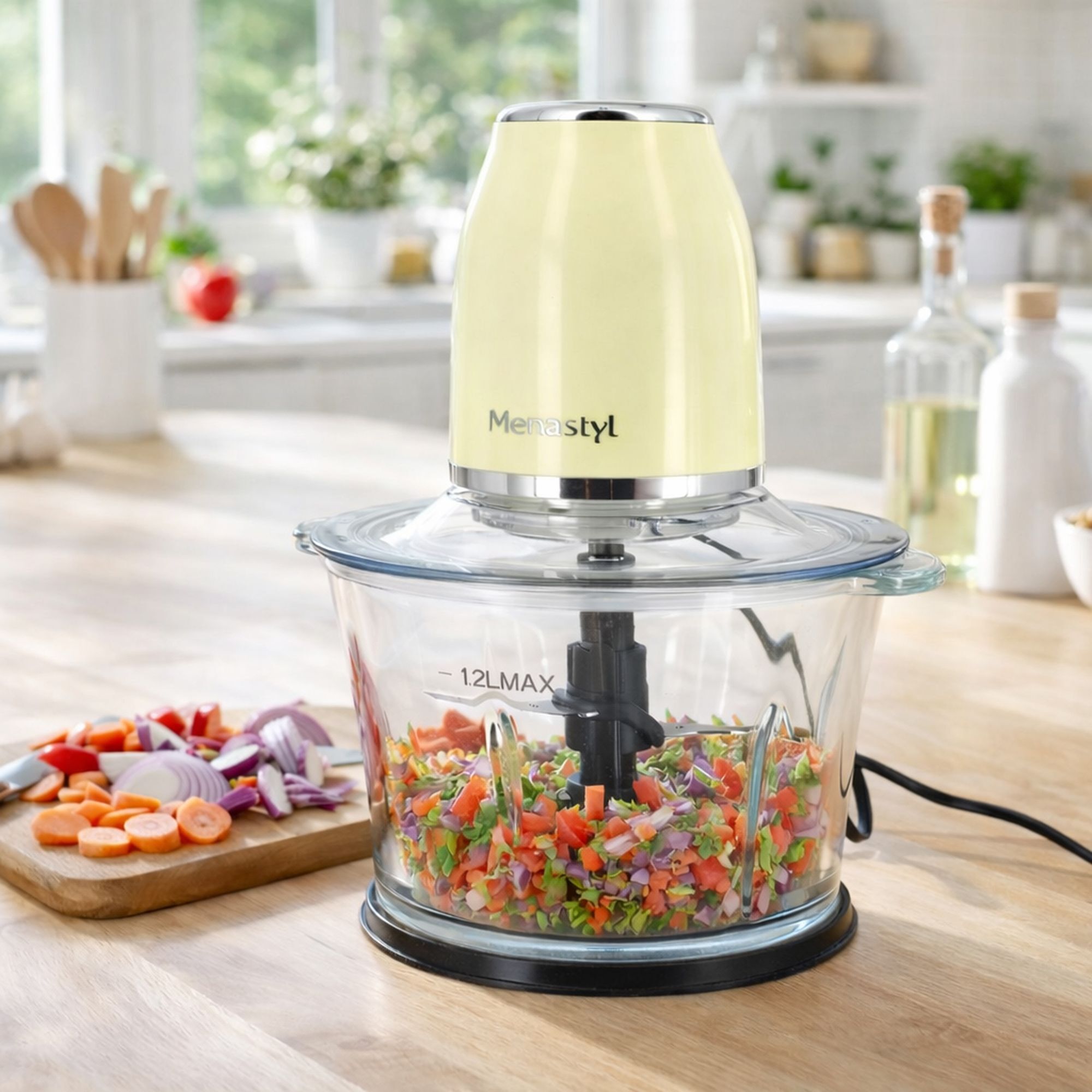 Hachoir électrique 1,2L crème RETRO