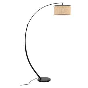 Lampadaire en rotin et métal - Aimée