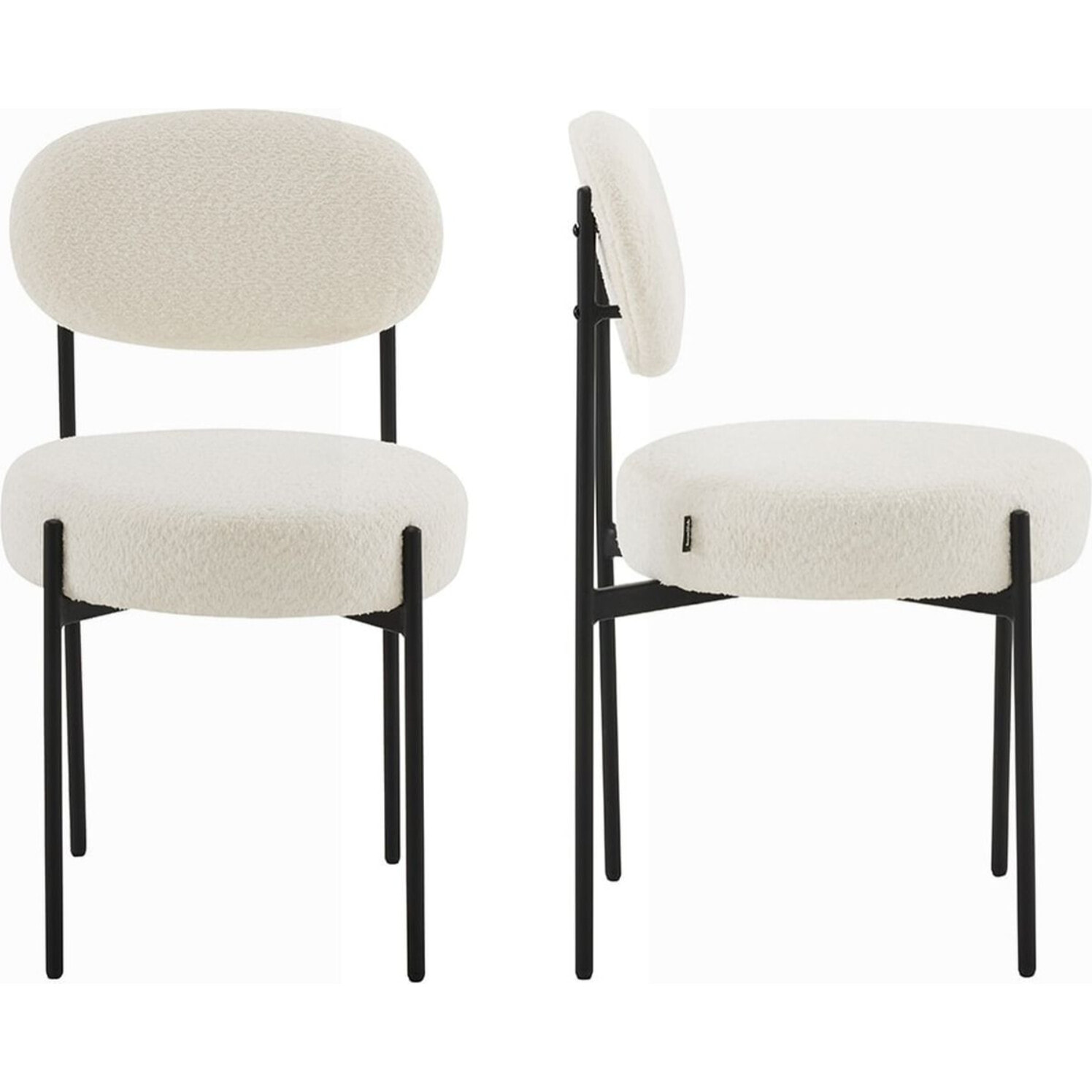 Lot de 2 chaises en tissu bouclé - EVORA