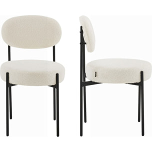 Lot de 2 chaises en tissu bouclé - EVORA