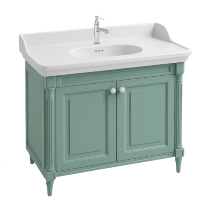 Pack meuble vasque Cléo 1889 vert velours + mitigeur chrome