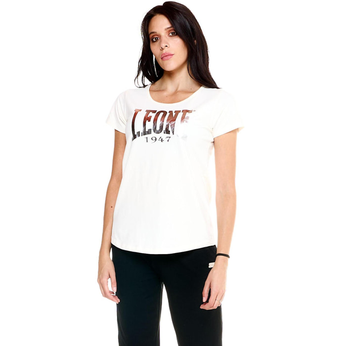 Camiseta de mujer con logo metalizado Leone Basic
