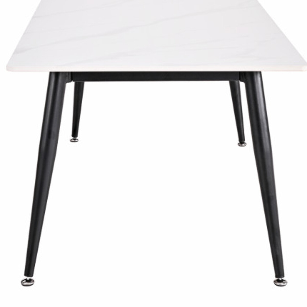 Table de repas 180 cm céramique marbré pieds évasés métal - STONE 2