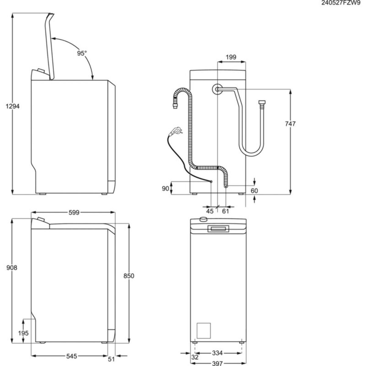 Lave linge top ELECTROLUX EW7T3733BA