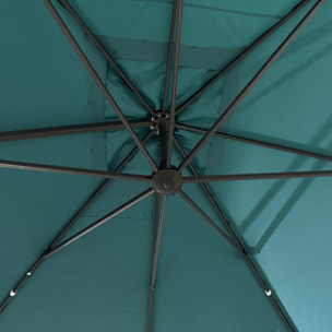 Parasol déporté MOLOKAI rectangulaire avec housse - Bleu
