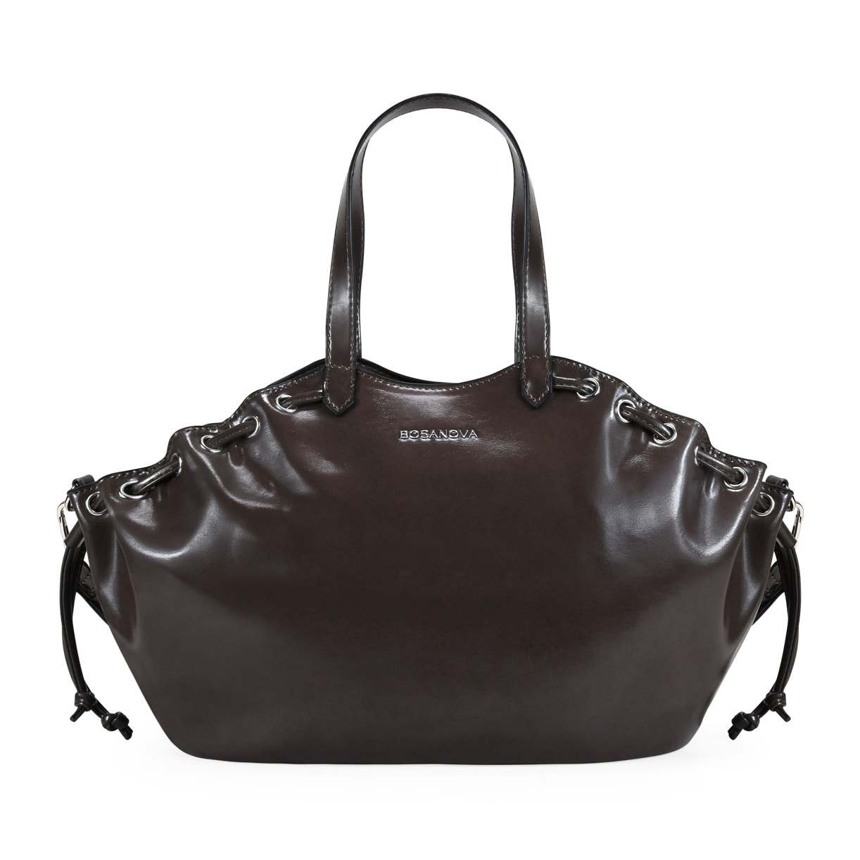 Bolso de mano visón con fruncido