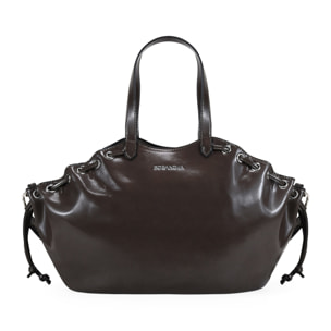 Bolso de mano visón con fruncido