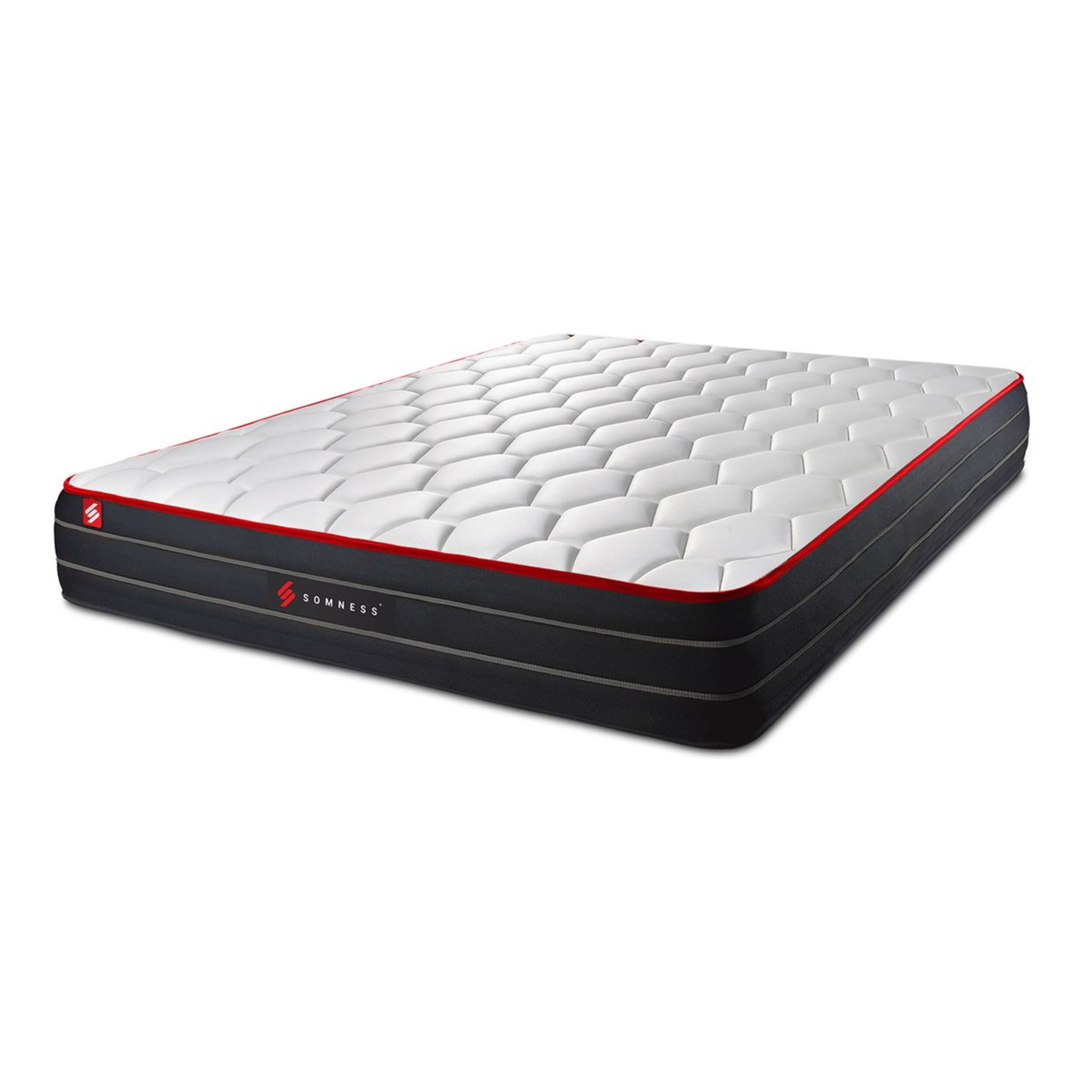Matelas Hybride - Confort équilibré et accueil enveloppant - 26 d'épaisseur, 7 zones de confort - Soutien point par point - 2 places