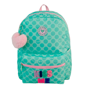 Mochila Americano Blin Blin Kiss Me. Compartimento portalaptop. Espaldera y tirantes ajustables y acolchados.