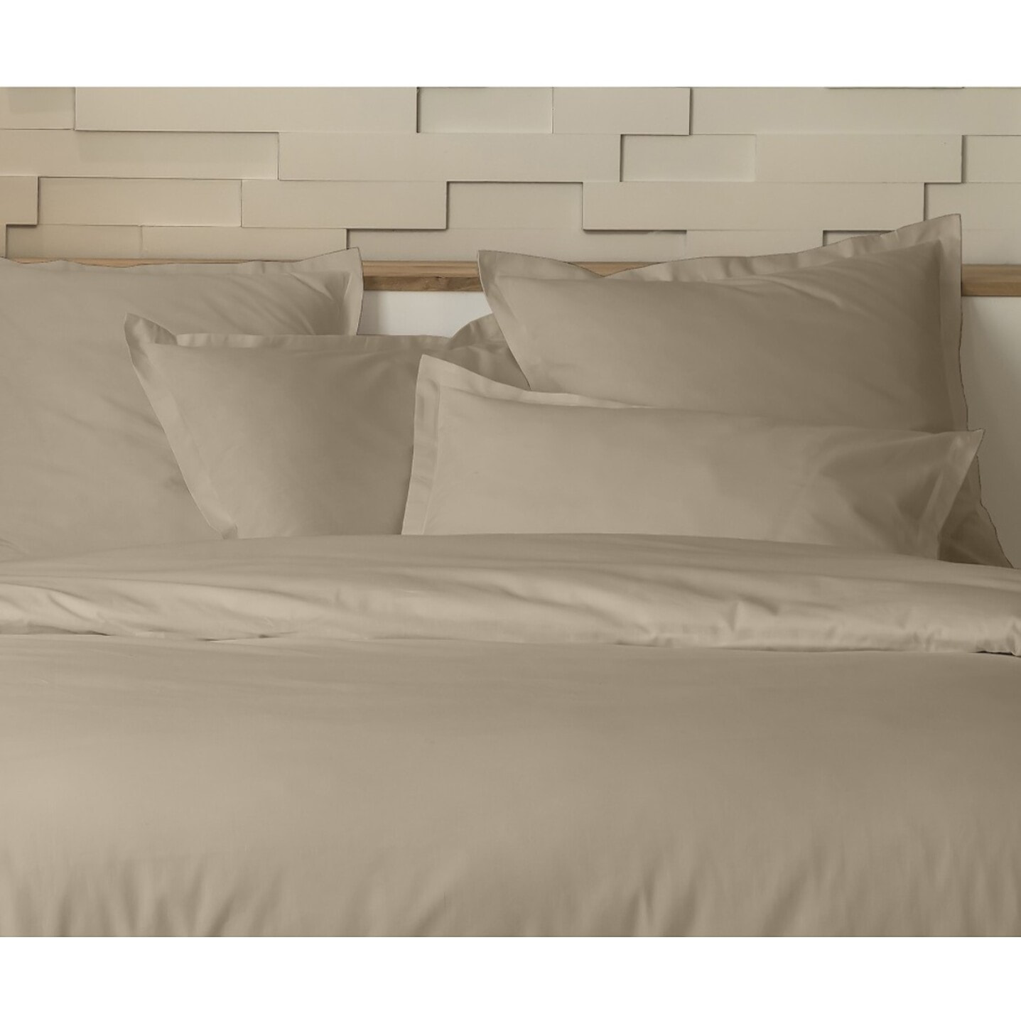 Parure housse de couette 2pcs 100% percale de coton 80 fils_ lin