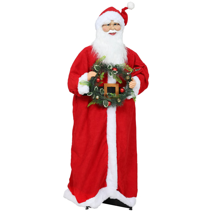Figurine de Père Noël, debout de Père Noël rouge traditionnelle 110 cm, commande vocale, musique festive, bras pliables, pour les décorations d'intérieur et de fête