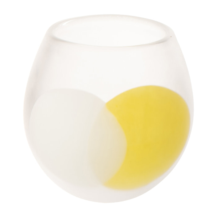 J-Line Photophore Balle - verre - blanc/jaune - small