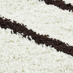 Asma - Tapis shaggy berbère, crème et café