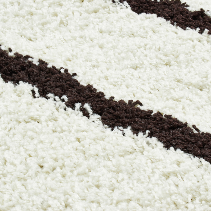 Asma - Tapis shaggy berbère, crème et café