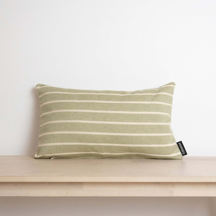 Housse de coussin jacquard 30x50 cm Rayure Vert FC