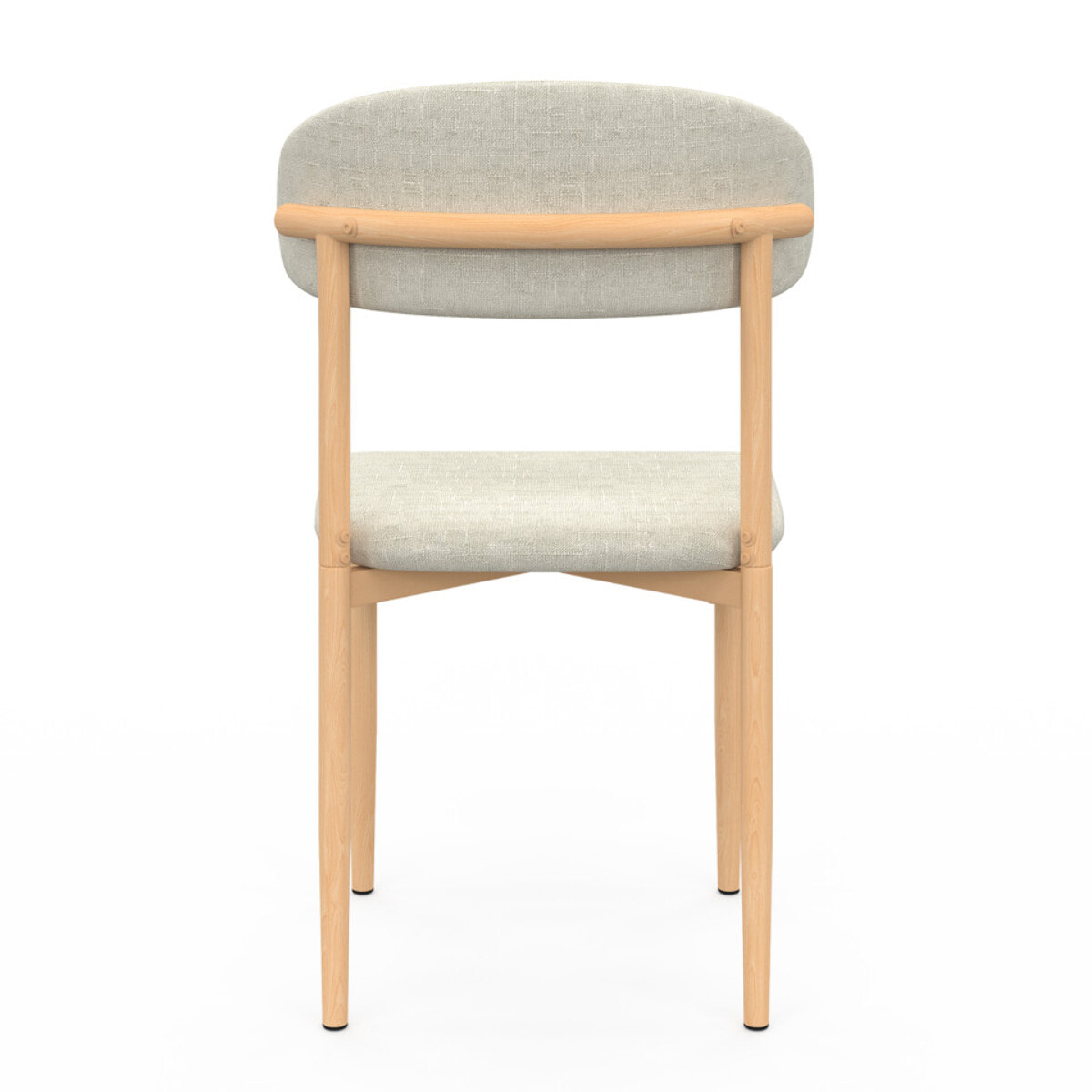 Chaises Callisto en tissu beige et pieds métal - lot de 6