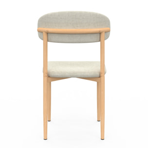 Chaises Callisto en tissu beige et pieds métal - lot de 6