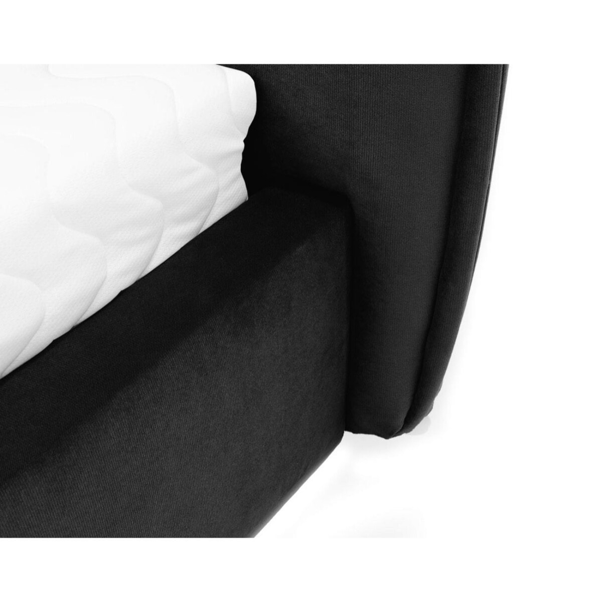 Emy - lit coffre - 140x200 cm - en velours - sommier inclus - Noir