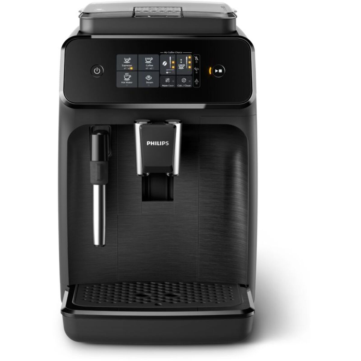 Expresso Broyeur PHILIPS EP1220/00 cafetière à grain série 1200, mousseur à lait, 2 boissons, Noir Mat