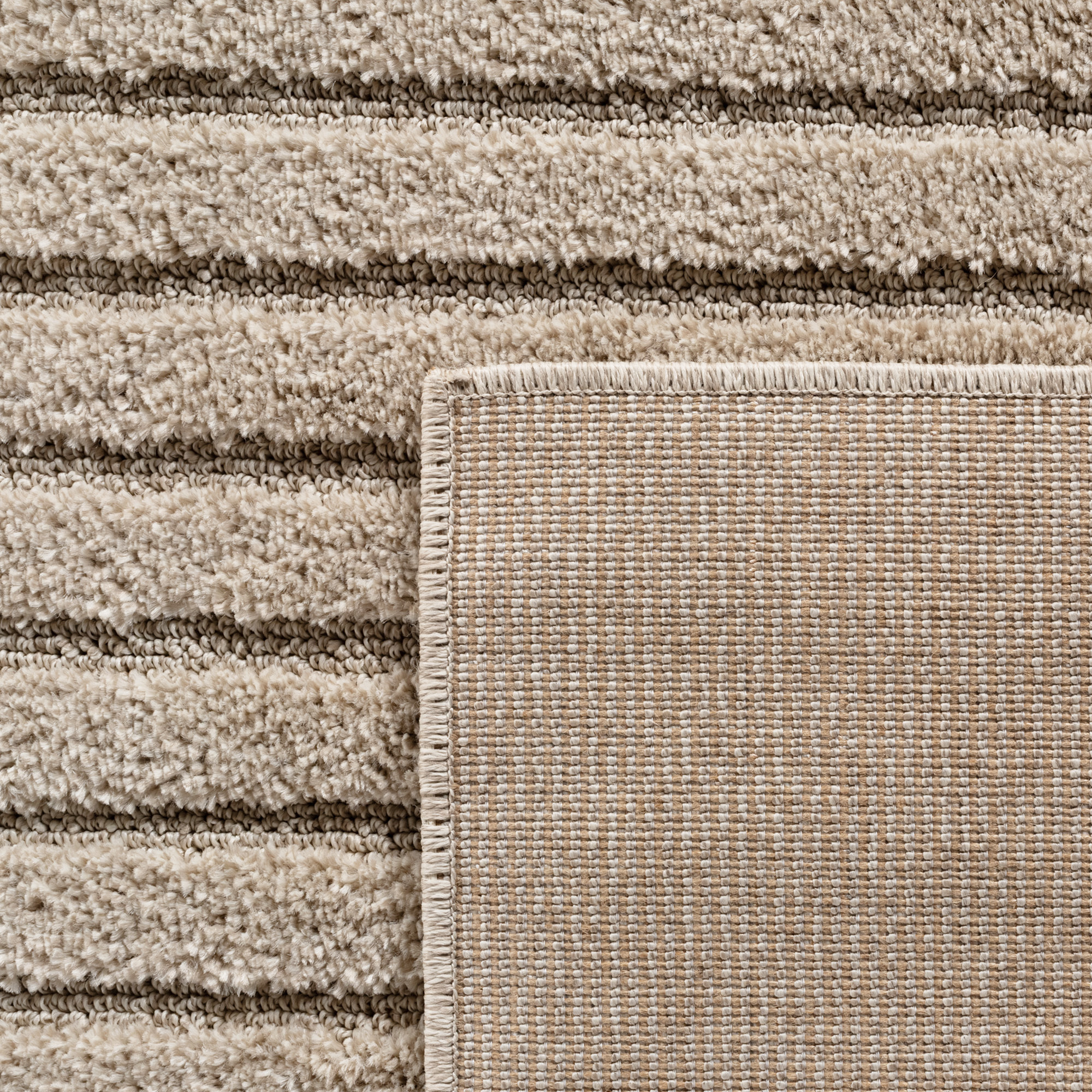 TURIN - Tapis moderne à motif graphique en relief beige